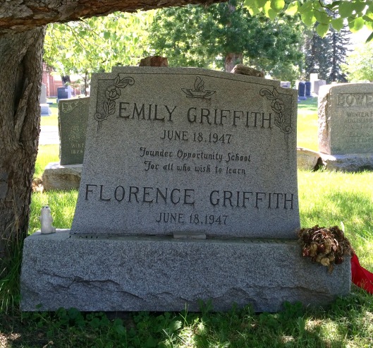 Emily and Florence Griffith rest in peace beneath a tree in Fairmount Cemetery.
